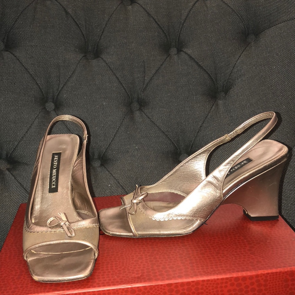 Sesto Meucci Gold Slingback Sandal